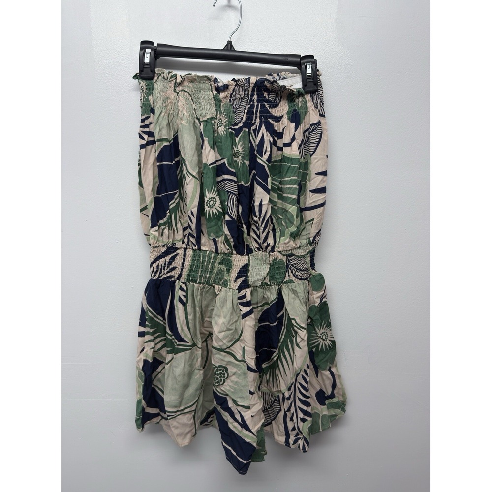 Olivaceous Strapless Romper Medium‎ Tropical Print New #37